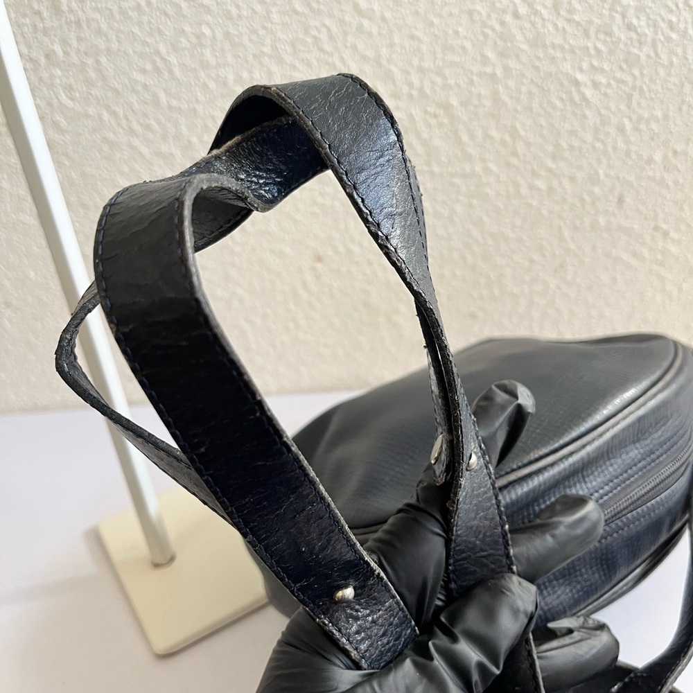 Navy blue Leather Crossbody Bag - Picture 9 of 15
